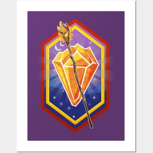 Onward Wizard Staff and Phoenix Gem Posters and Art